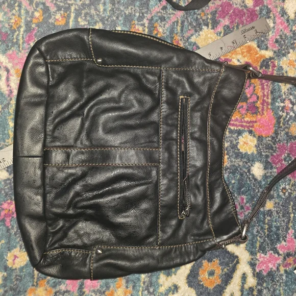 Tignanello Black Leather Bag with Buckle Details - Picture 5 of 5